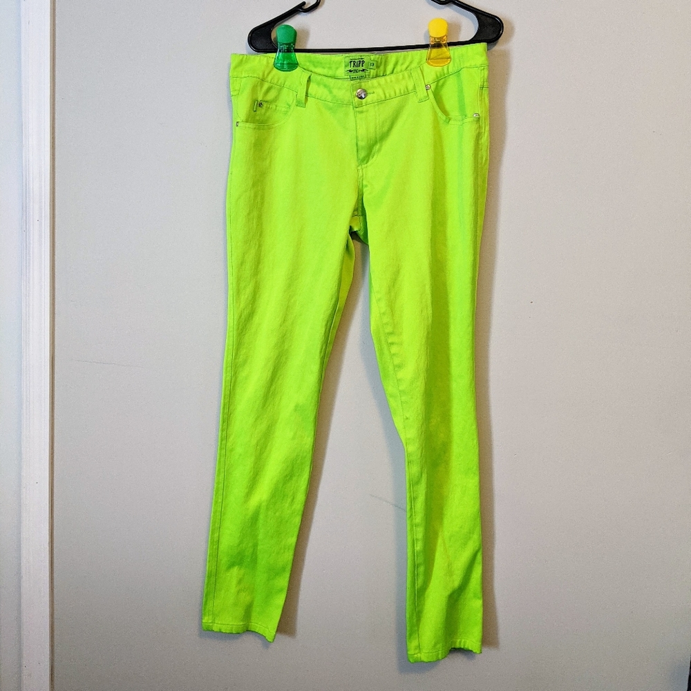 Neon skinny jeans